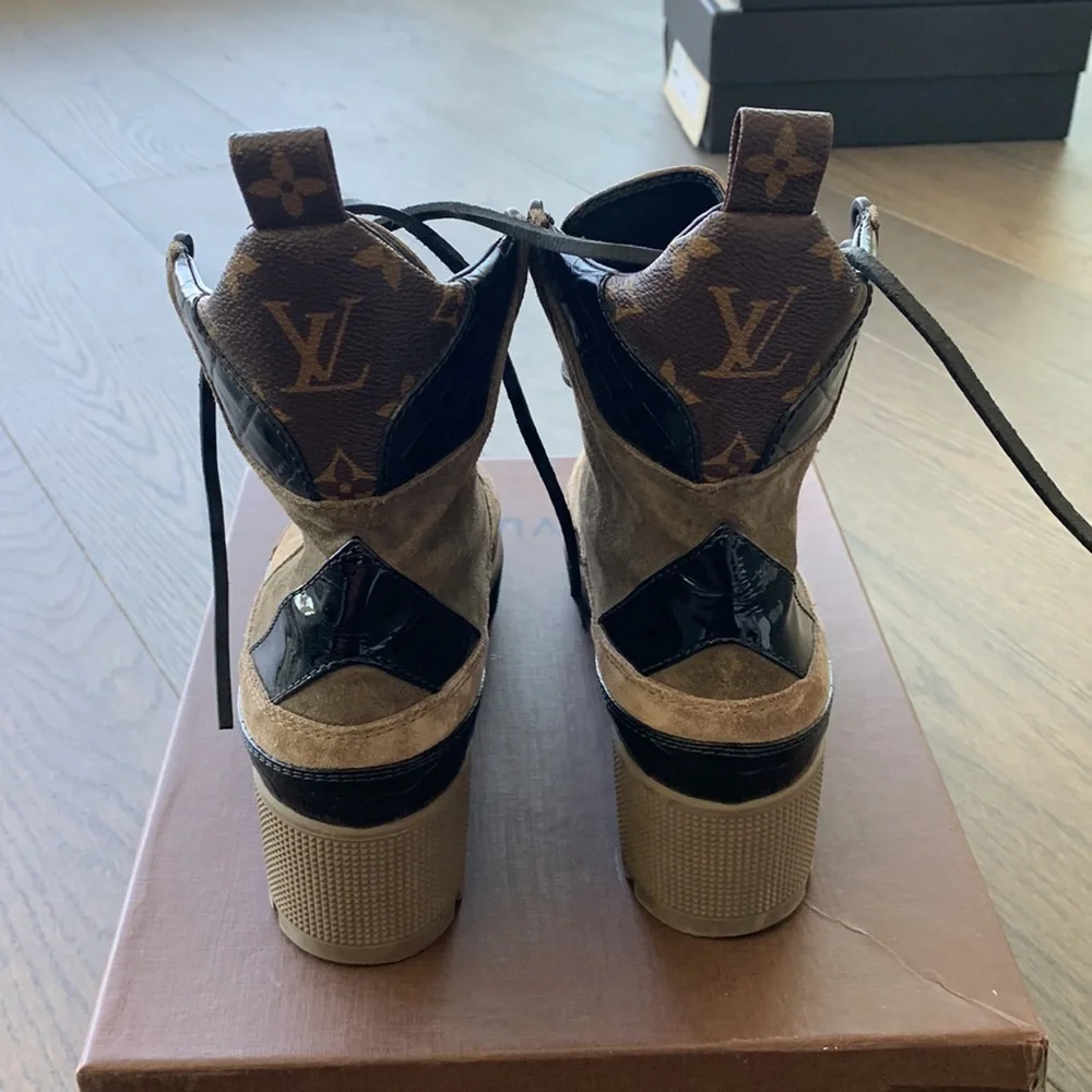 LOUIS VUITTON LAUREATE PLATFORM DESERT BOOT 36.5 - Picture 4 of 10